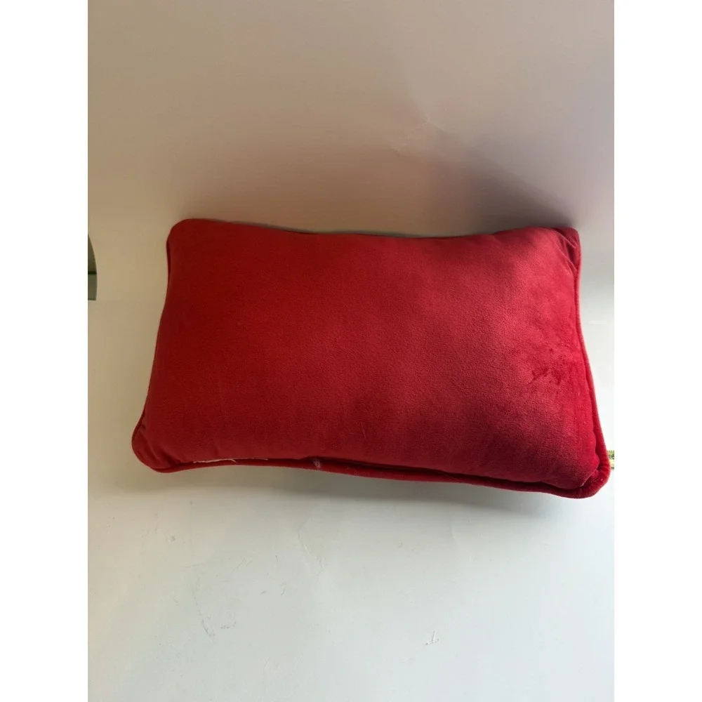 FURBISH Christmas Needlepoint Decorative Throw Pillow 15x11 Snarky